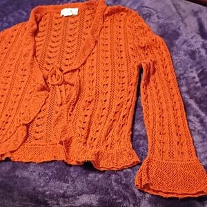 dressbarn Women's Rust Cardigan Sweater